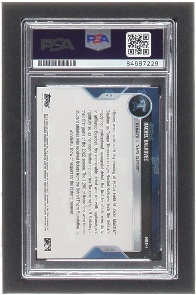 Rachel Balkovec Signed 2022 Topps Now MiLB #1 (PSA) First Female Hitting Coach & Manager in Minor League Baseball