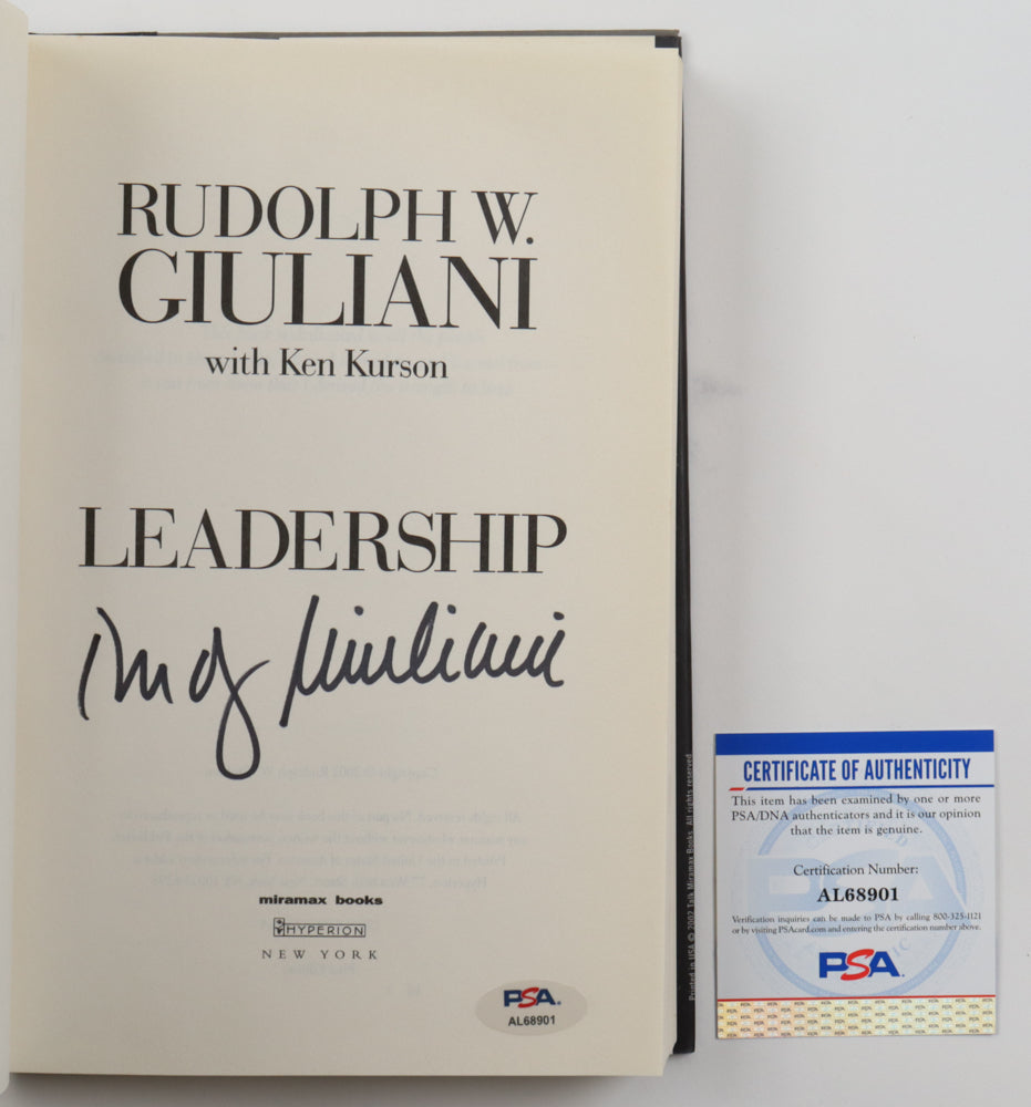 Rudy Giuliani Signed "Leadership" Book (PSA)
