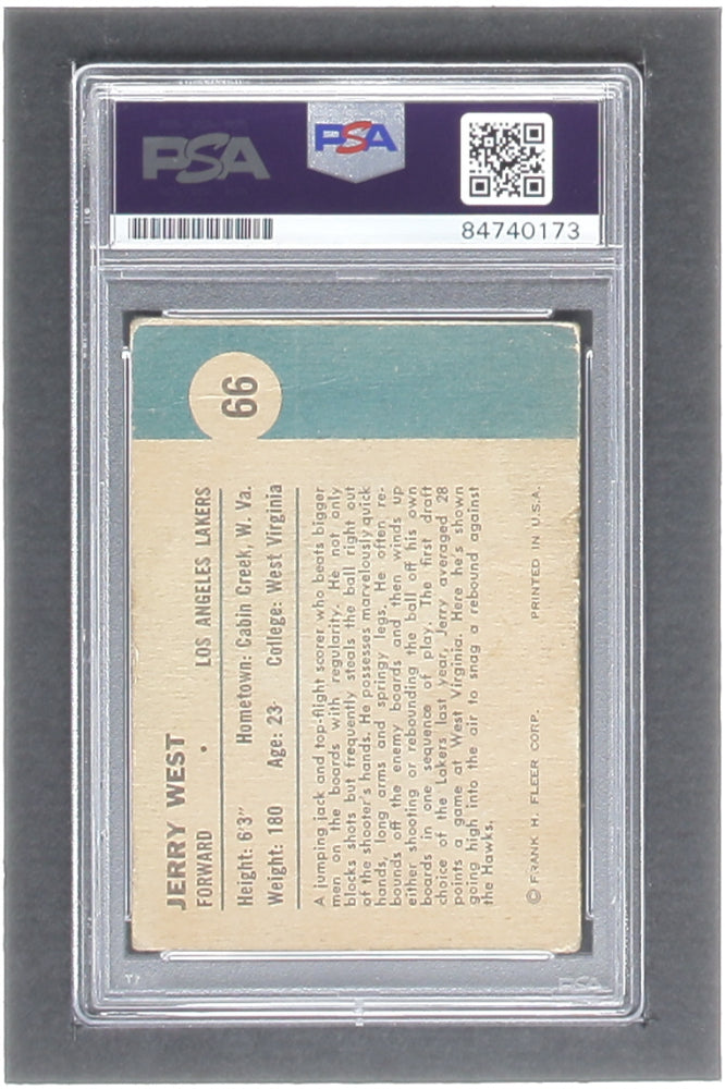 Jerry West Signed 1961-62 Fleer #66 RC Inscribed "1969 Finals MVP" (PSA) - Autograph Graded (PSA) 10 - Rookie Card