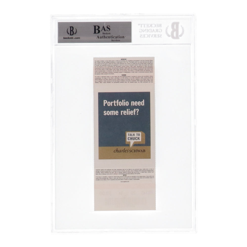 Greg Maddux Signed 2008 Ticket Stub with Extensive Inscription (BGS) - Final Start