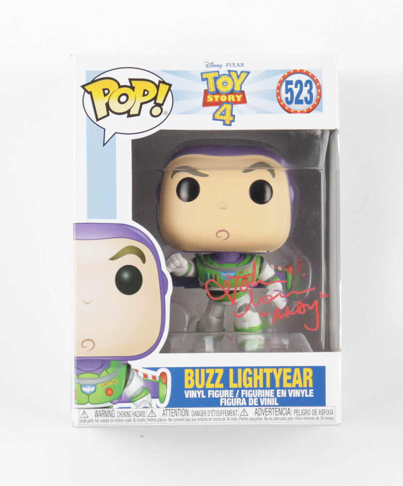 John Morris Signed (Beckett) "Toy Story 4" #523 Buzz Lightyear Funko Pop! Vinyl Figure Inscribed "Andy"