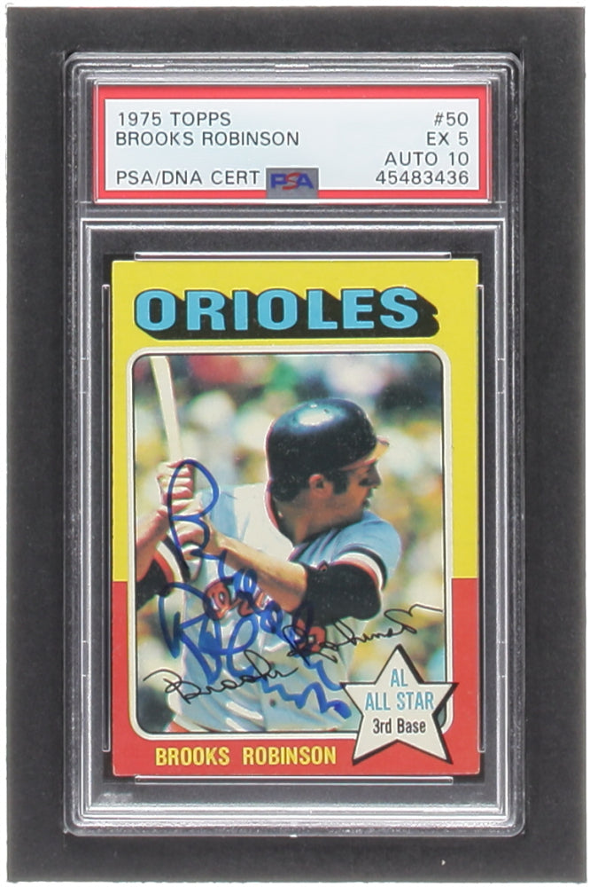 Brooks Robinson Signed 1975 Topps #50 (PSA 5 - Autograph Graded 10)