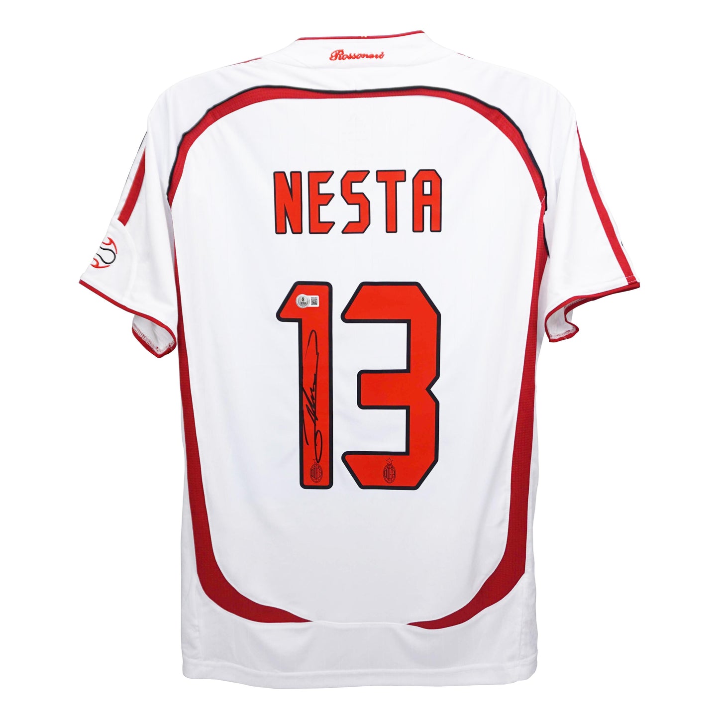 Alessandro Nesta Signed (Beckett) AC Milan Adidas Authentic Jersey