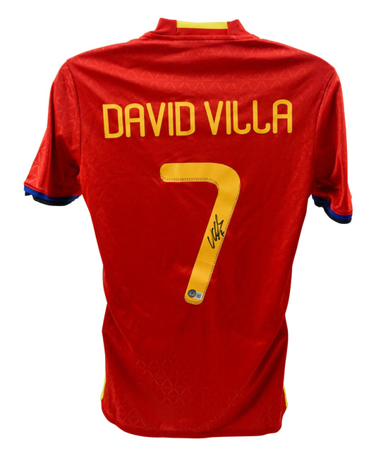 David Villa Signed (Beckett) Spain Adidas Authentic Jersey
