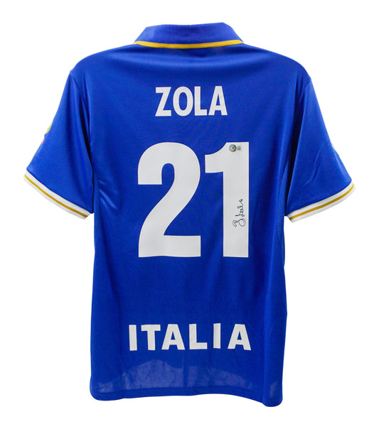 Gianfranco Zola Signed Italy Jersey (Beckett)