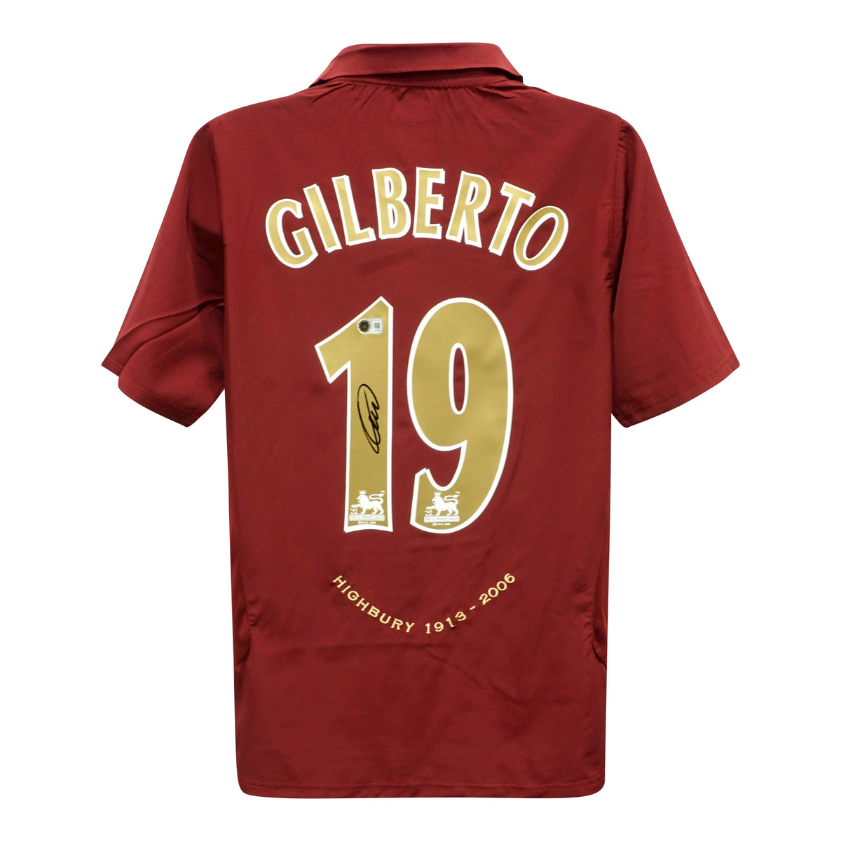 Gilberto Silva Signed Arsenal Nike Authentic Jersey (Beckett)