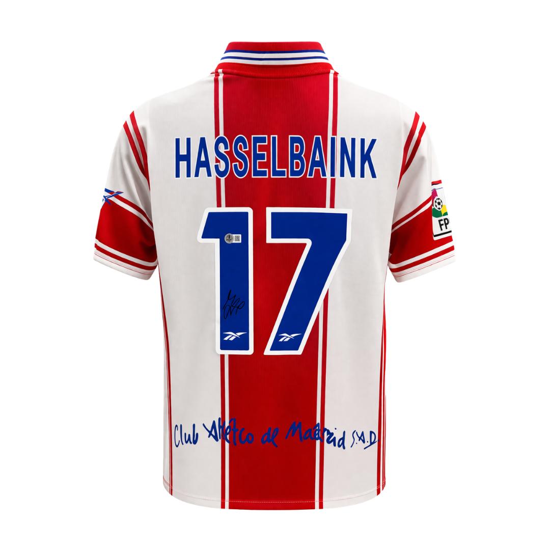 Jimmy Floyd Hasselbaink Signed (Beckett) Atletico Madrid Reebok Authentic Jersey