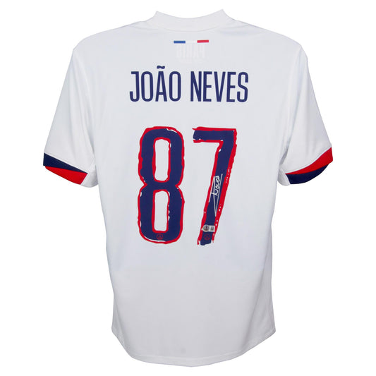 Joao Neves Signed (Beckett) Paris Saint-Germain Nike Authentic Jersey
