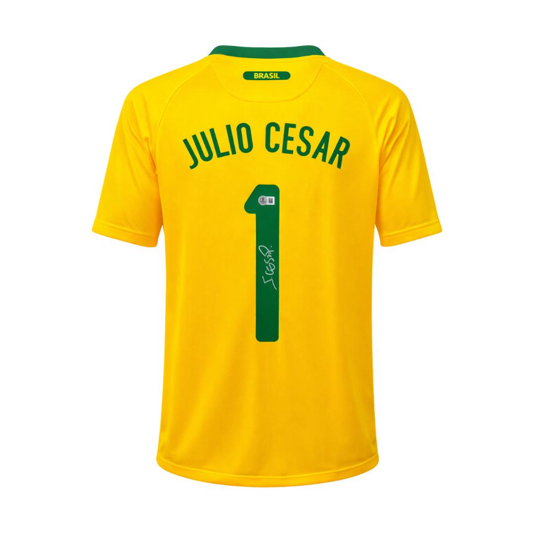 Julio Cesar Signed (Beckett) Brazil National Team Nike Authentic Jersey