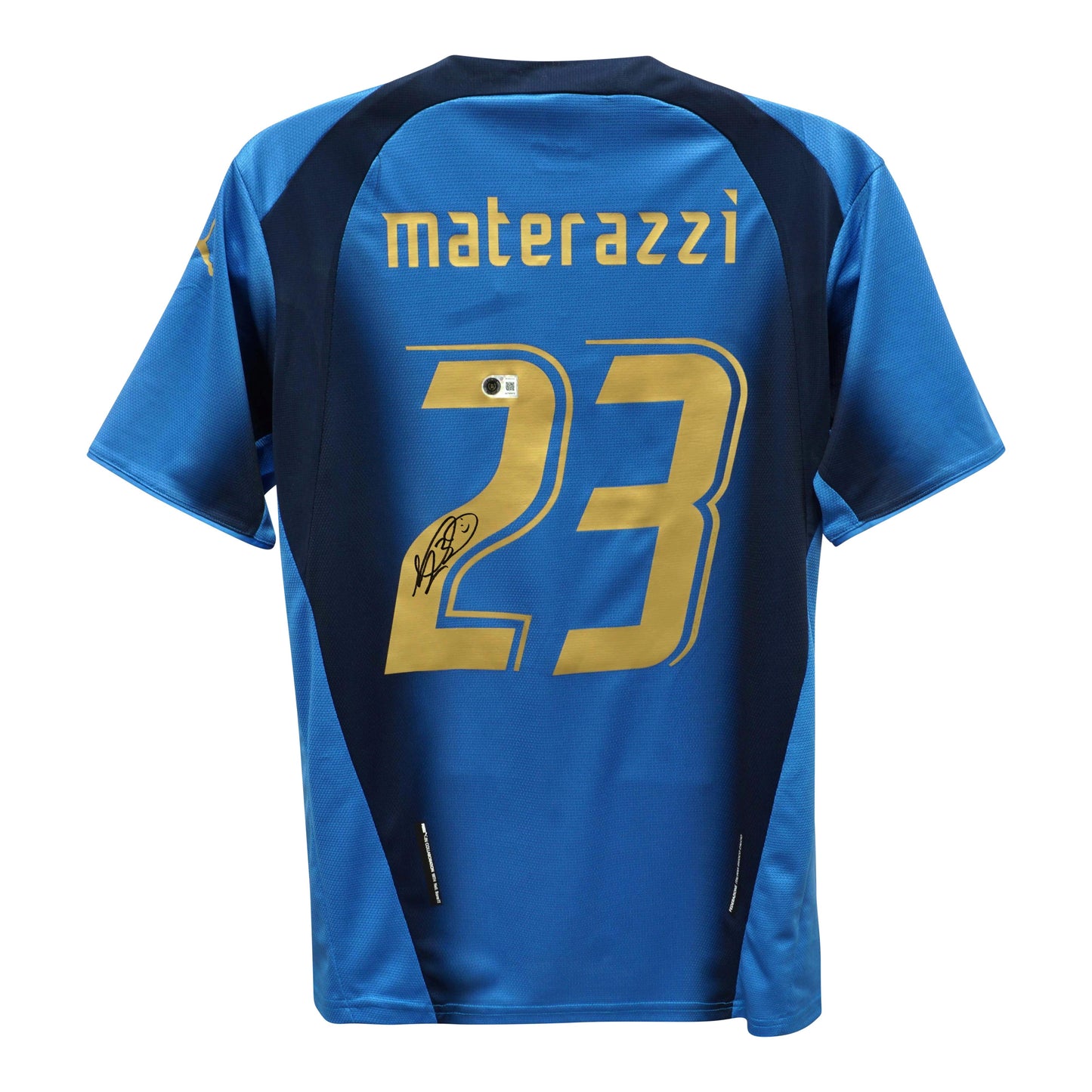 Marco Materazzi Signed (Beckett) Italy National Team Puma Authentic Jersey