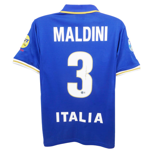 Paolo Maldini Signed (Beckett) Italy National Team Nike Authentic Jersey