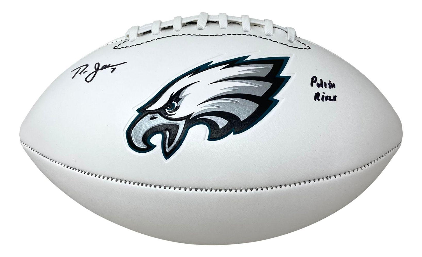 Ron Jaworski Signed (Beckett) Eagles Logo Football Inscribed "Polish Rifle" - Beckett Witnessed