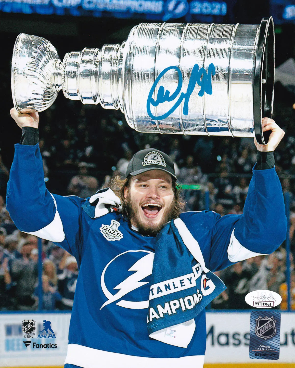 Mikhail Sergachev Signed (JSA) Tampa Bay Lightning Stanley Cup Final 8×10 Photo - JSA Witness COA