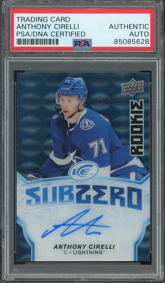 Anthony Cirelli Signed 2018 Upper Deck Ice SubZero #SZ-33 RC (PSA) - Rookie Card