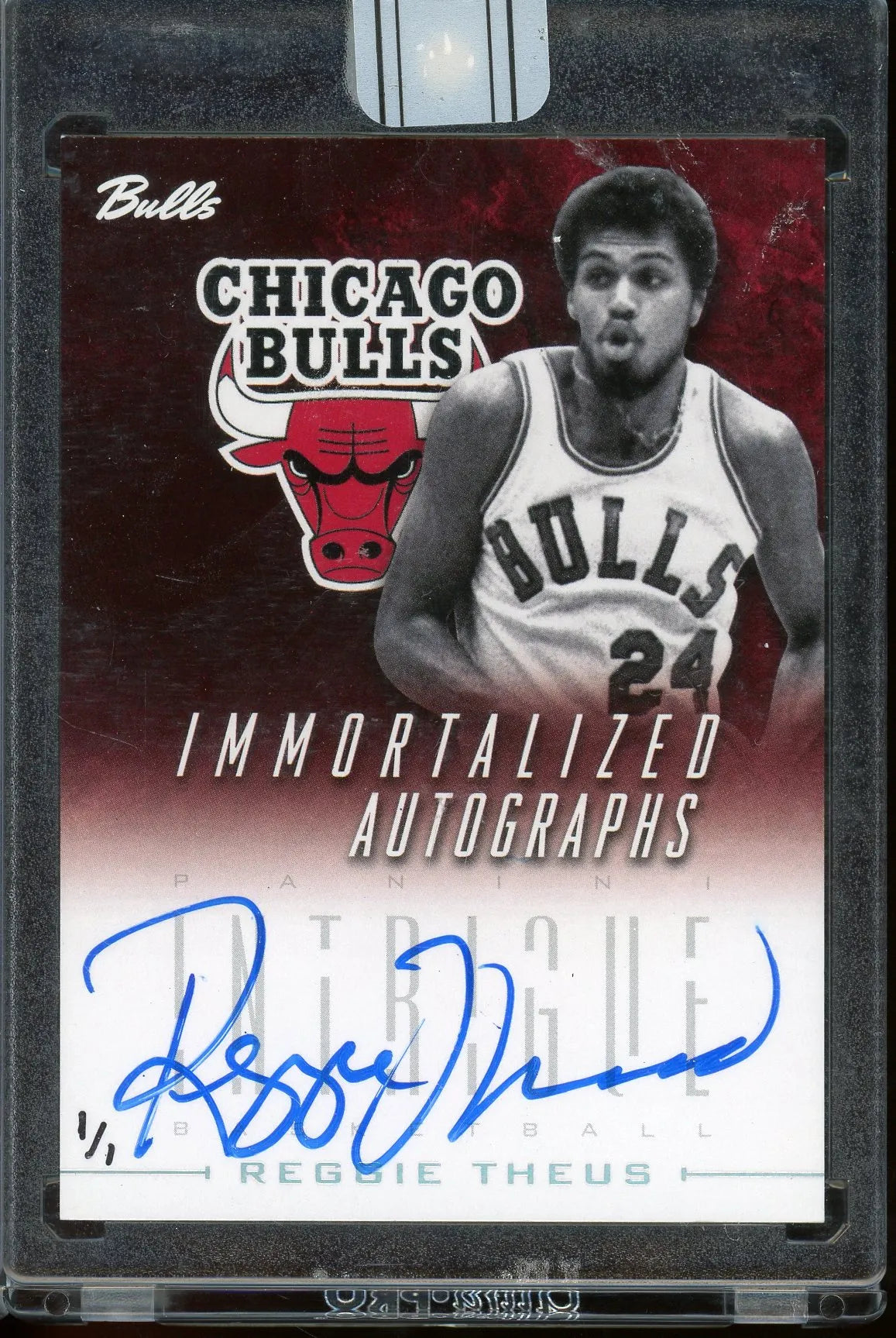 Reggie Theus 2013 Panini  1/1 Intrigue Immoratlized Autographs Red Autograph Basketball Card #50 – #One Of One