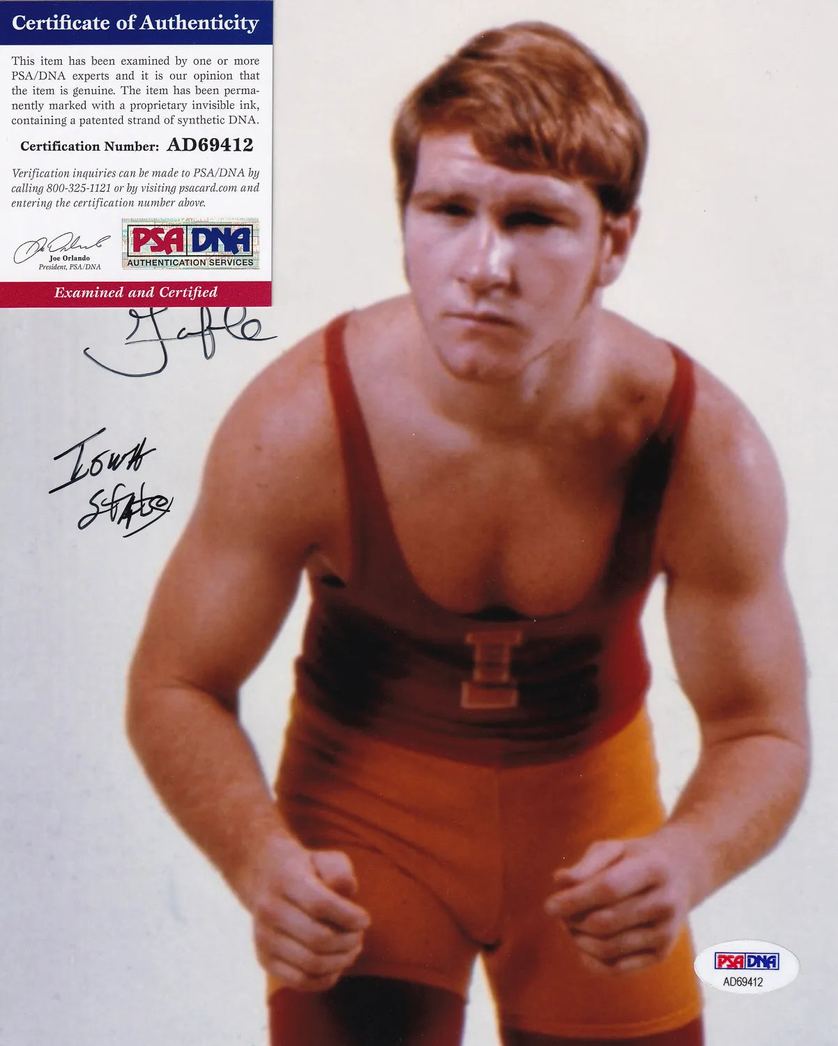 Dan Gable Signed Iowa State 8×10 Photo (PSA/DNA)