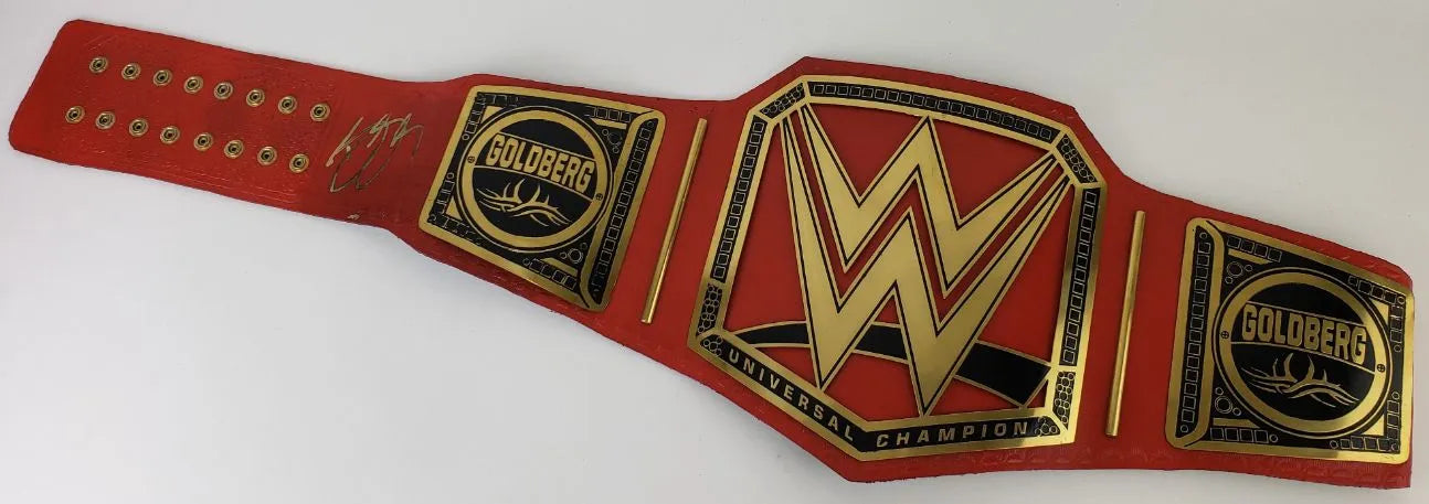 Goldberg “Who’s Next?” Signed (PSA) WWE Universal Championship Replica Belt