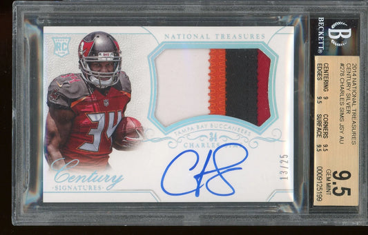 Charles Sims 2014 Panini National Treasures Century Silver RPA #278 RC – #13 Of 25 – Graded 9.5 (BGS) With Graded 10 Autograph - Rookie Card