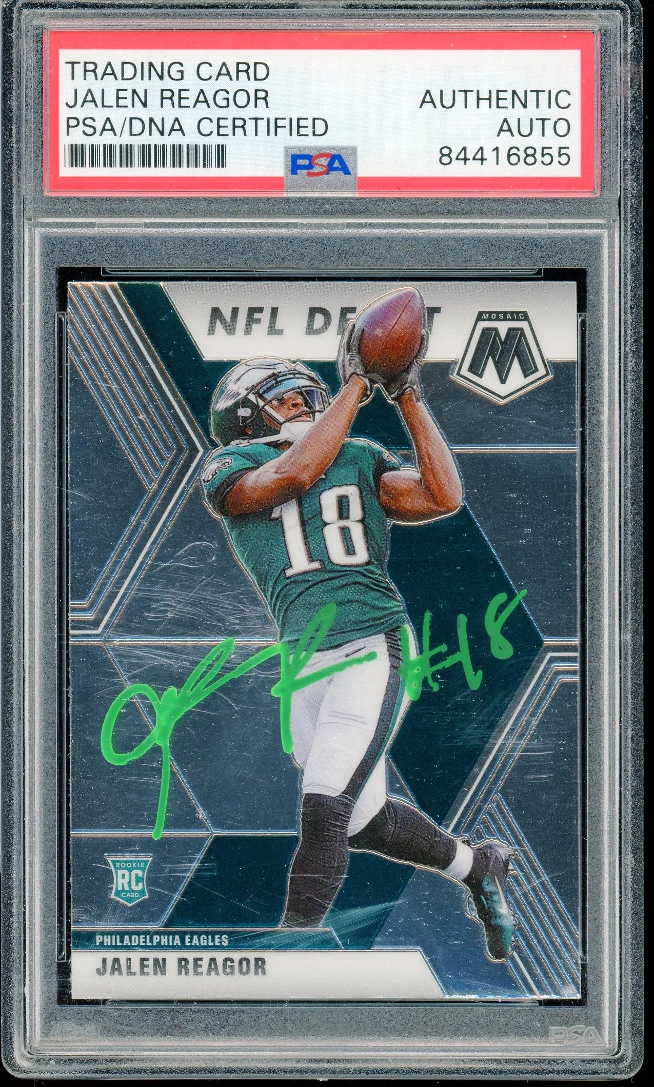 Jalen Reagor Signed 2020 Panini Mosaic NFL Debut #271 RC (PSA) - Rookie Card