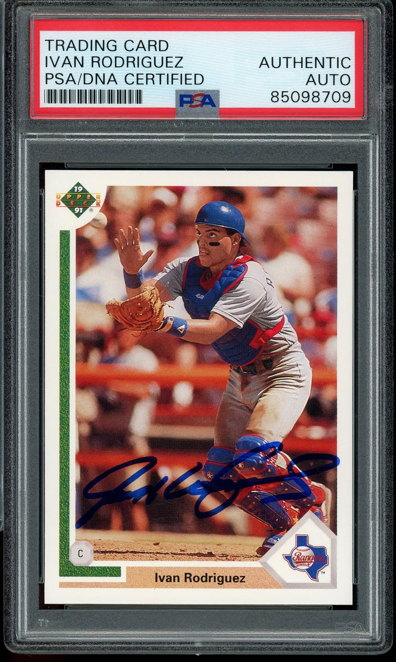 Ivan Rodriguez Signed 1991 Upper Deck Final Edition #55F RC (PSA) - Rookie Card