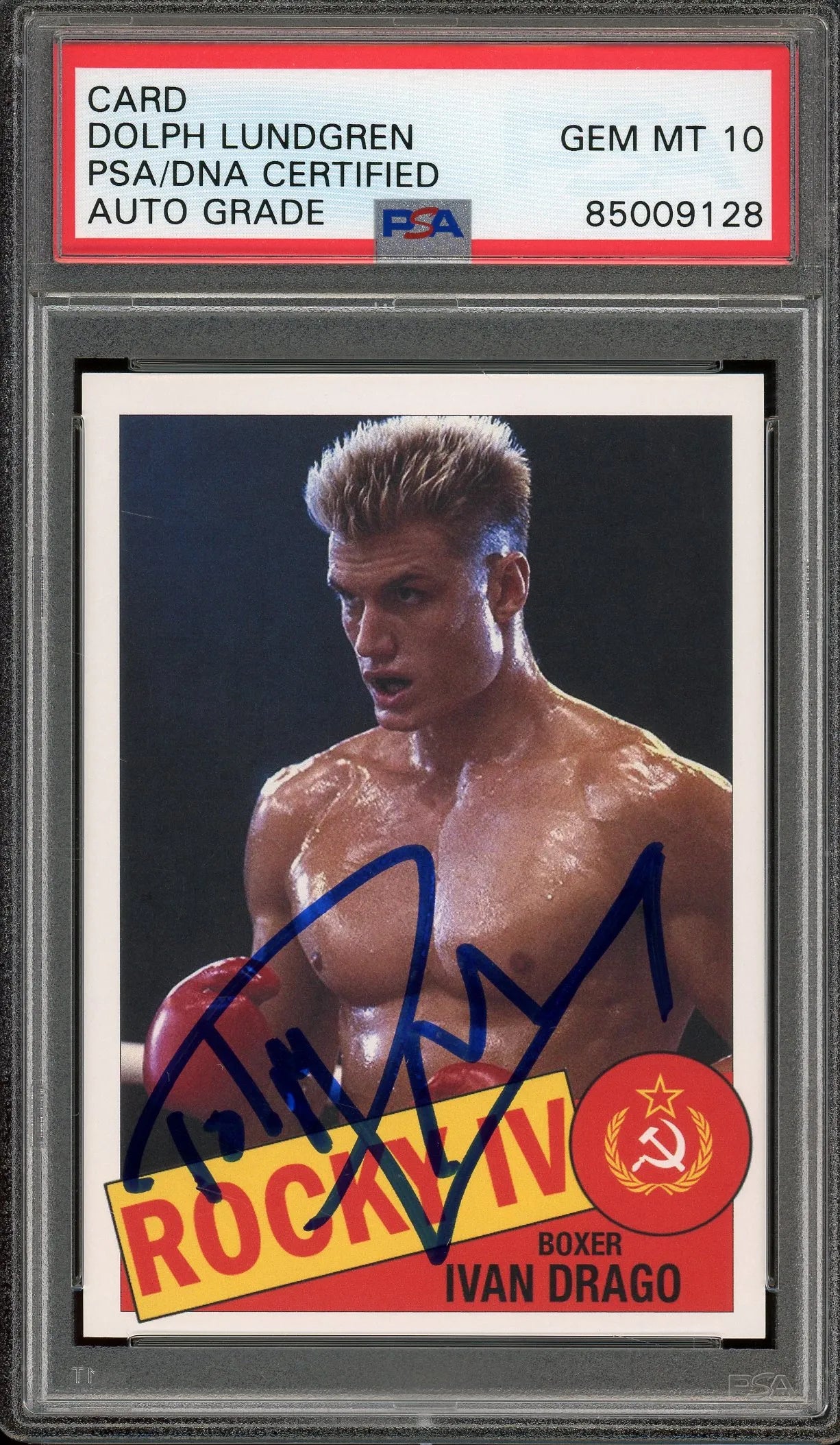 Dolph Lundgren Signed Custom Boxing Card – Auto Graded Gem Mint 10 (PSA/DNA Encapsulated) - Ivan Drago
