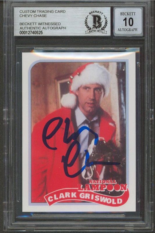 Chevy Chase Signed "National Lampoon's Christmas Vacation" Custom Trading Card (BGS | Autograph Graded 10) Autograph Graded 10 | Beckett Witnessed