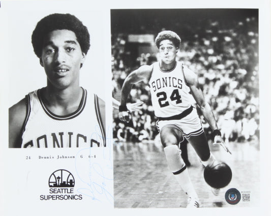 Dennis Johnson Signed Supersonics 8x10 Photo (Beckett)