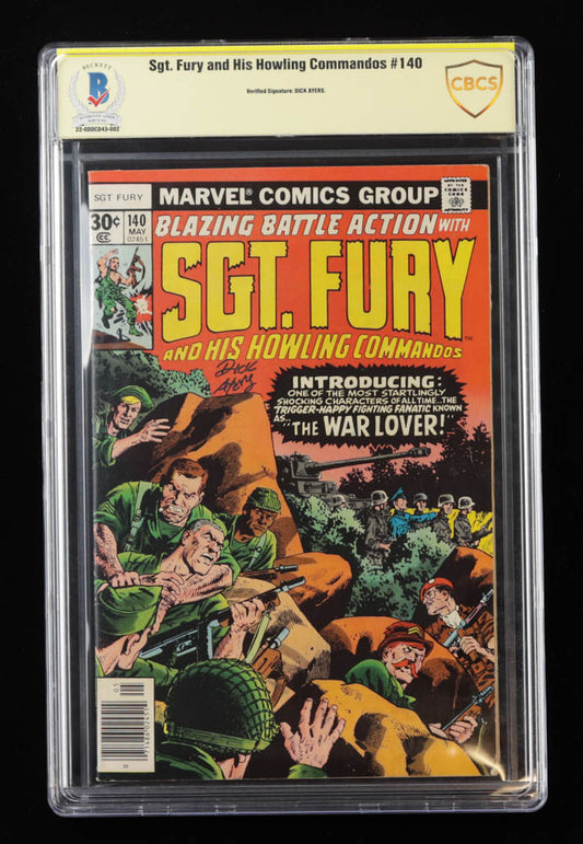 Dick Ayers Signed 1977 "Sgt. Fury And His Howling Commandos" Issue #140 Marvel Comic Book (CBCS & Beckett) Artist
