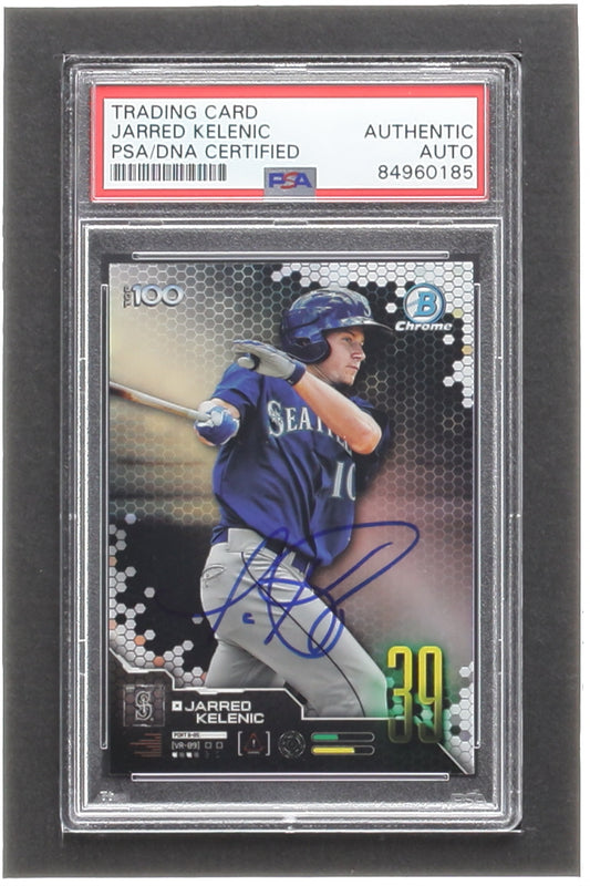 Jarred Kelenic Signed 2019 Bowman Chrome Scouts Top 100 #BTP39 RC (PSA) - Rookie Card