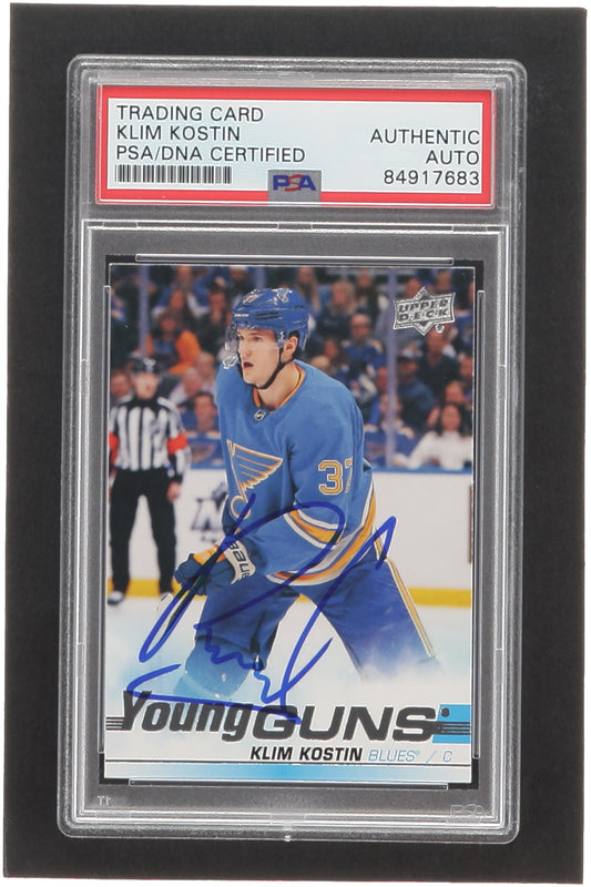 Klim Kostin Signed 2019-20 Upper Deck #494 YG RC (PSA) Rookie Card