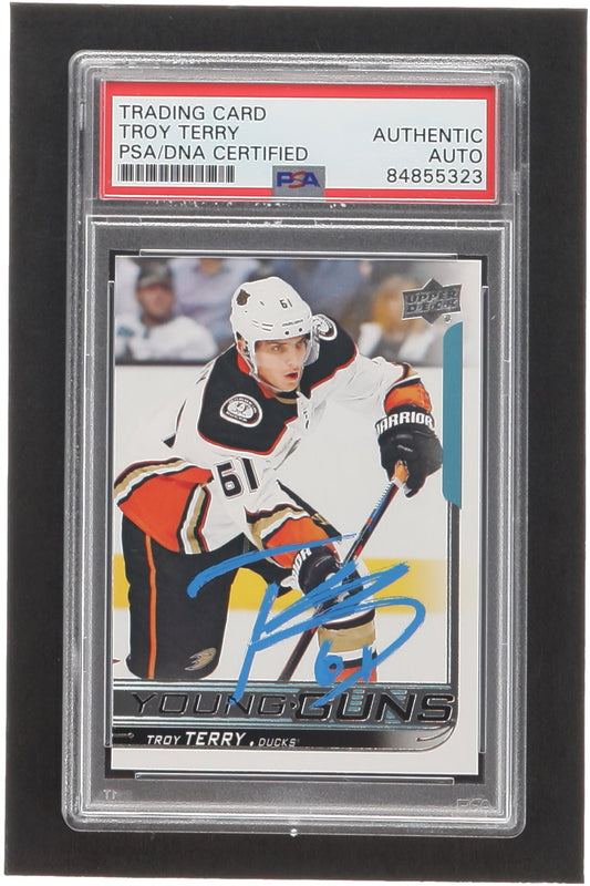 Troy Terry Signed 2018-19 Upper Deck #239 YG RC (PSA) - Rookie Card