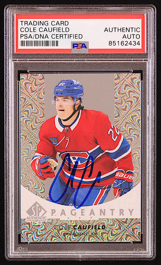 Cole Caufield Signed 2022-23 SP Authentic Pageantry #P22 (PSA)