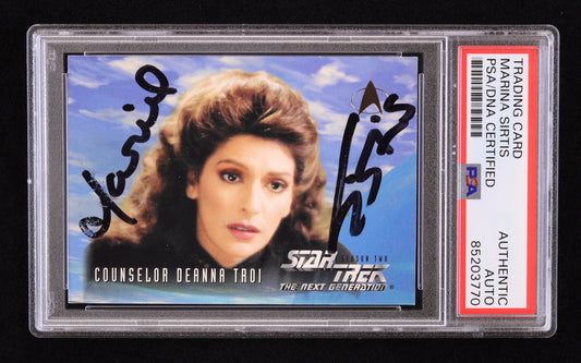 Marina Sirtis Signed Counselor Deanna Troi 1994-99 SkyBox Star Trek The Next Generation Episode Collection #120 (PSA) Counselor Deanna Troi