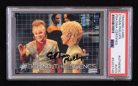 Ethan Phillips Signed Neelix and Kes 1995 SkyBox Star Trek Voyager Series 1 #82 (PSA)