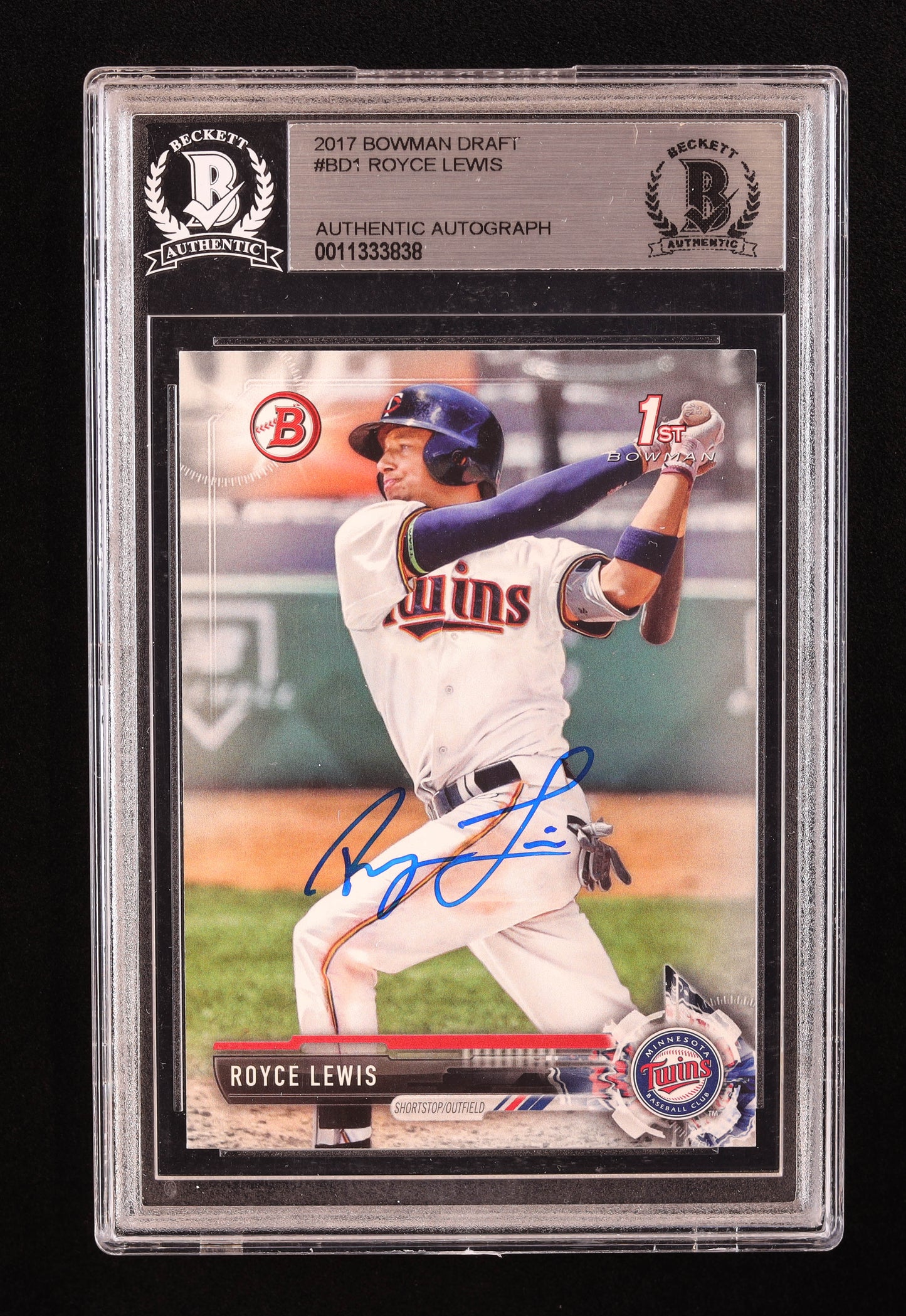 Royce Lewis Signed 2017 Bowman Draft #BD1 RC (BGS) Rookie Card