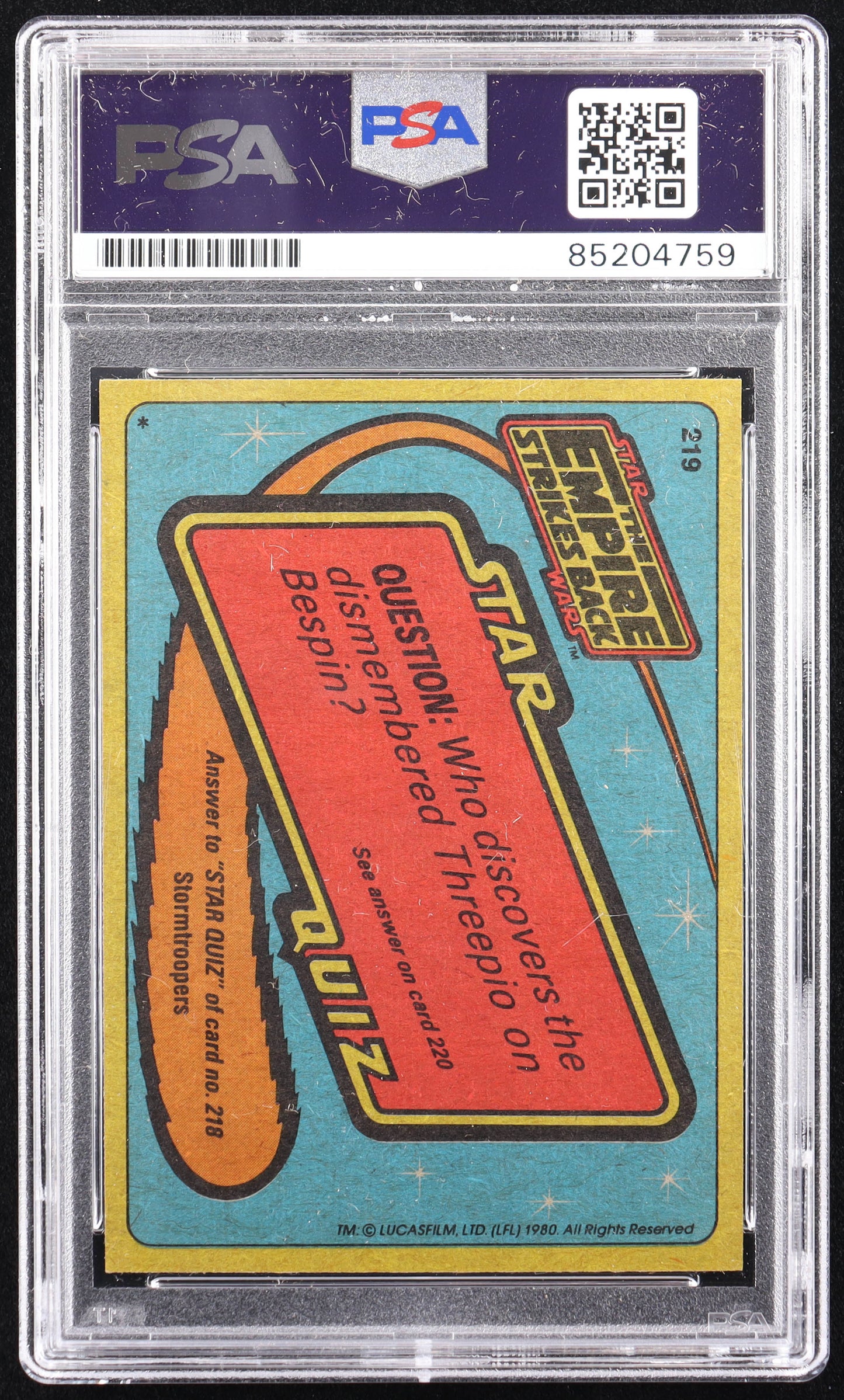 Jeremy Bulloch Signed 1980 Topps Star Wars The Empire Strikes Back #219 Princess Leia Under Guard! RC (PSA) Boba Fett - Rookie Card