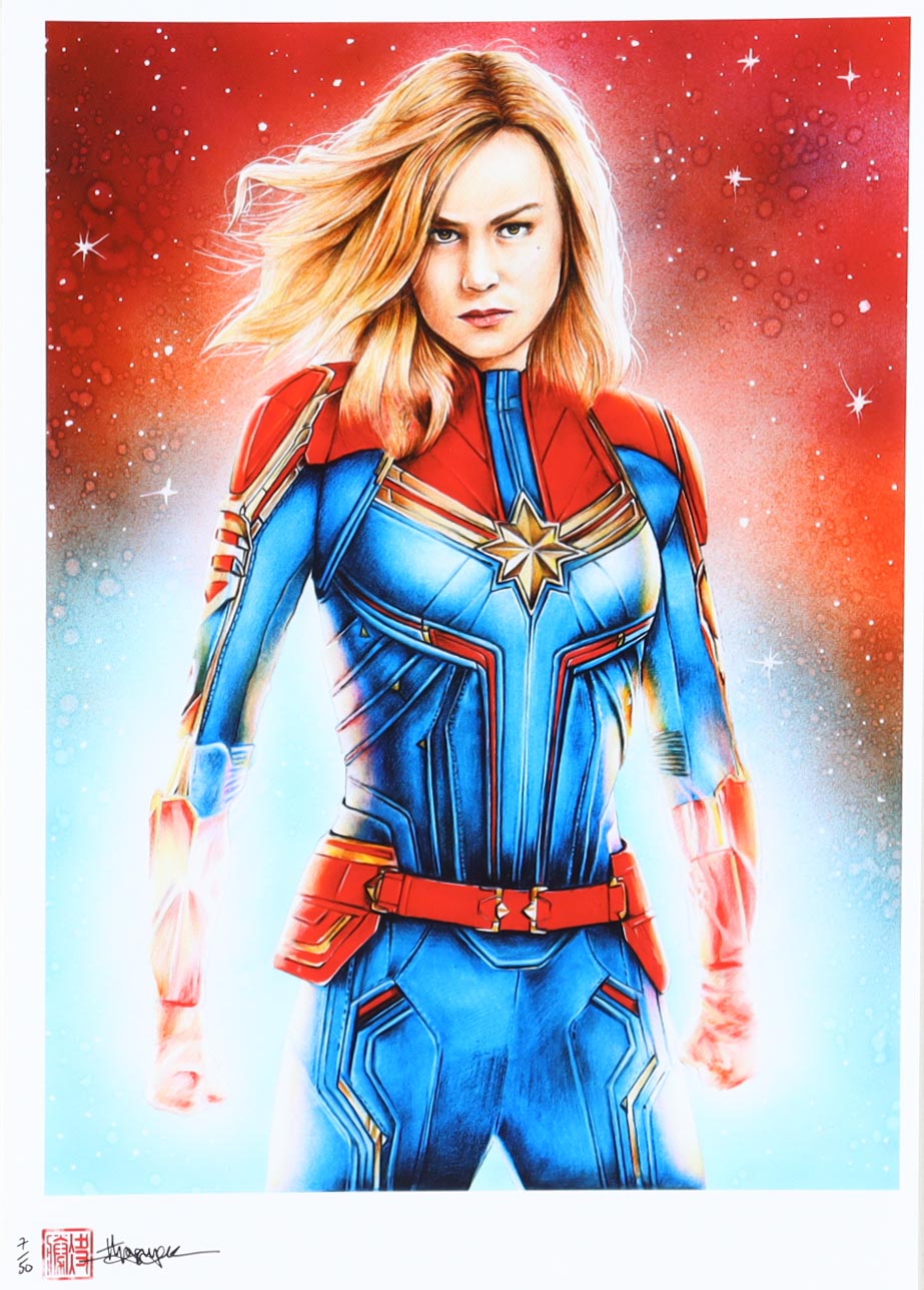 "Captain Marvel" LE 8x12 Art Print by Thang Nguyen #/50 (PA) Renowned Artist (Supershinoi) | Limited Edition #/50