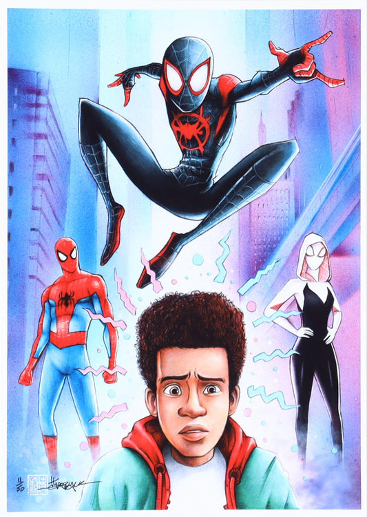 "Miles Morales" Spider-Man: Into the Spider-Verse LE 8x12 Art Print by Thang Nguyen #/50 (PA) Renowned Artist (Supershinobi) | Limited Edition #/50