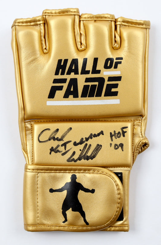 Chuck "The Iceman" Liddell Signed (PSA) Hall Of Fame Gold Glove inscribed "HOF '09"