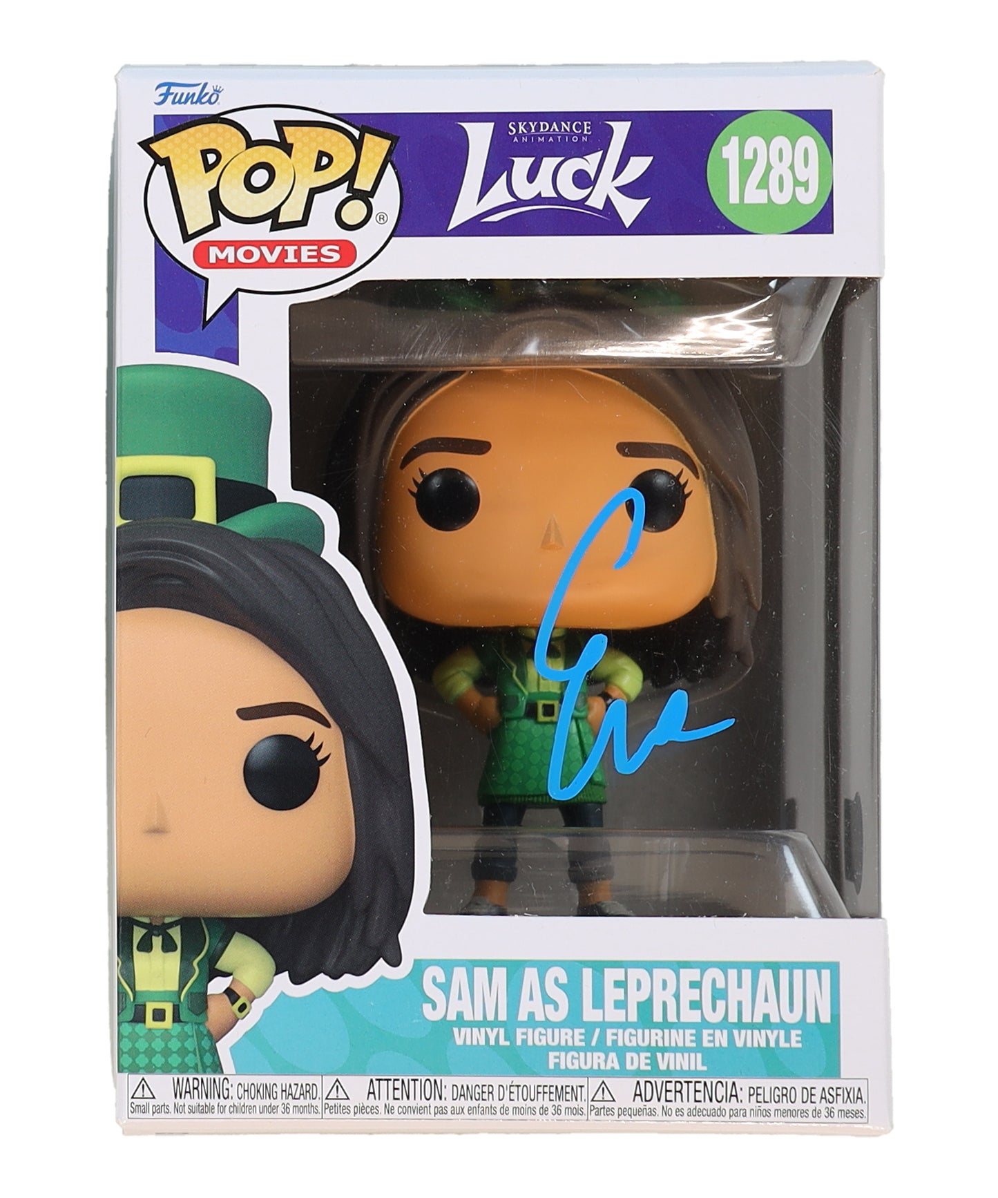 Eva Noblezada Signed (Beckett) "Luck" #1288 Sam as Leprechaun Funko Pop! Vinyl Figure - Sam Greenfield