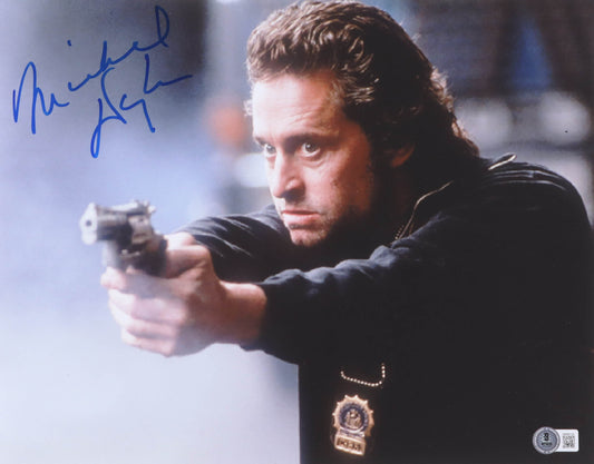 Michael Douglas Signed (Beckett) "Black Rain" 11x14 Photo - Beckett Witnessed