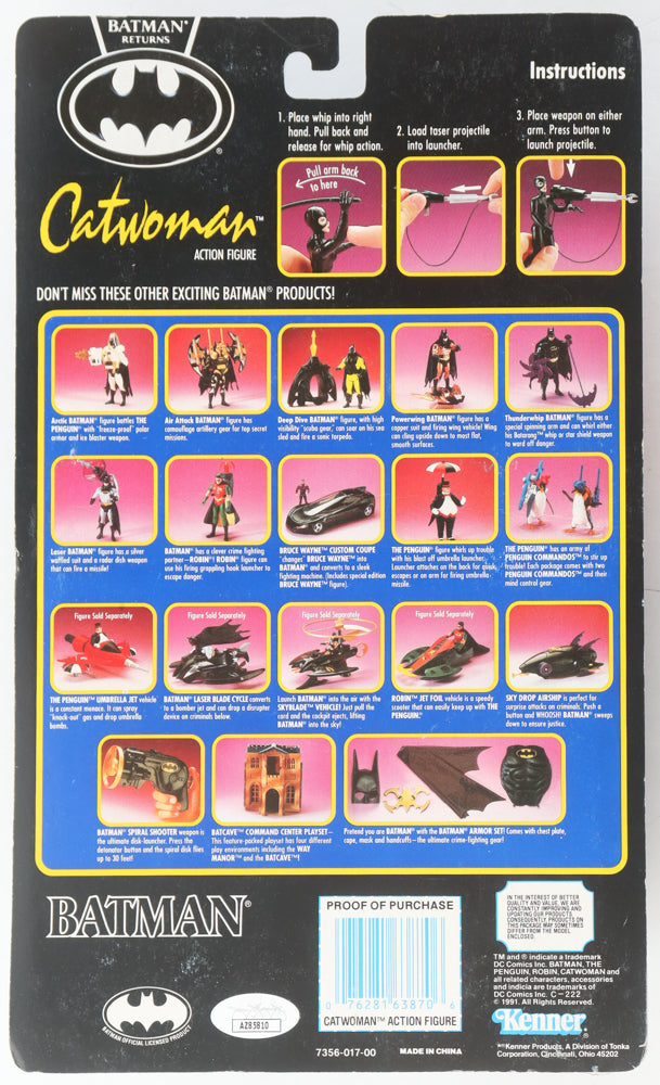 Patricia Peters Signed (JSA) 1991 Kenner "Batman Returns" Catwoman 5" Action Figure Inscribed "Catwoman" & "Meow" - Catwoman