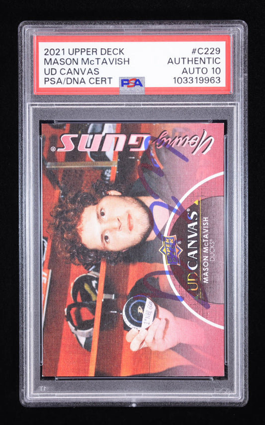 Mason McTavish Signed 2021 Upper Deck Young Guns Canvas #C229 RC (PSA Auto Grade 10) - YG - Rookie Card