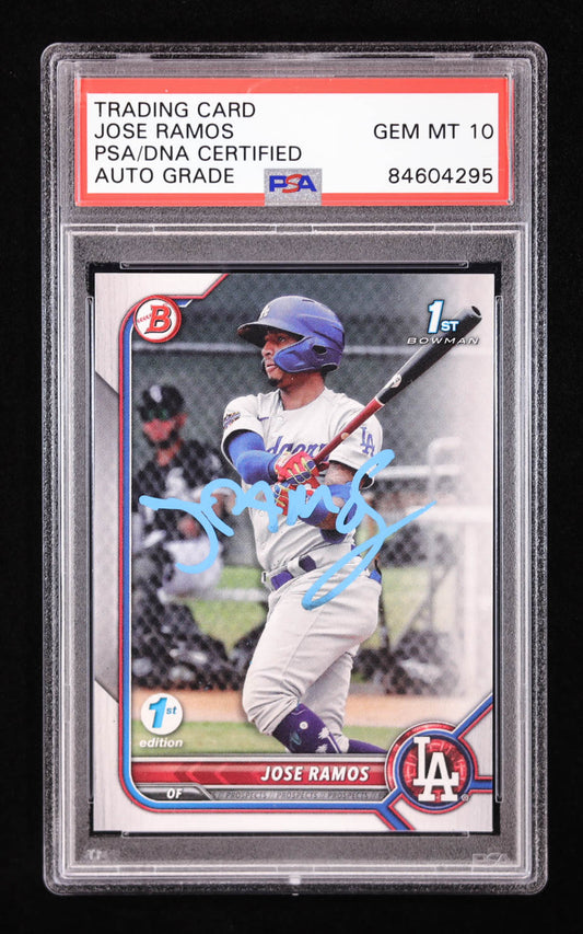 Jose Ramos Signed 2022 Bowman 1st Edition #BPPF129 RC (PSA | Auto 10) Rookie Card | Autograph Graded 10