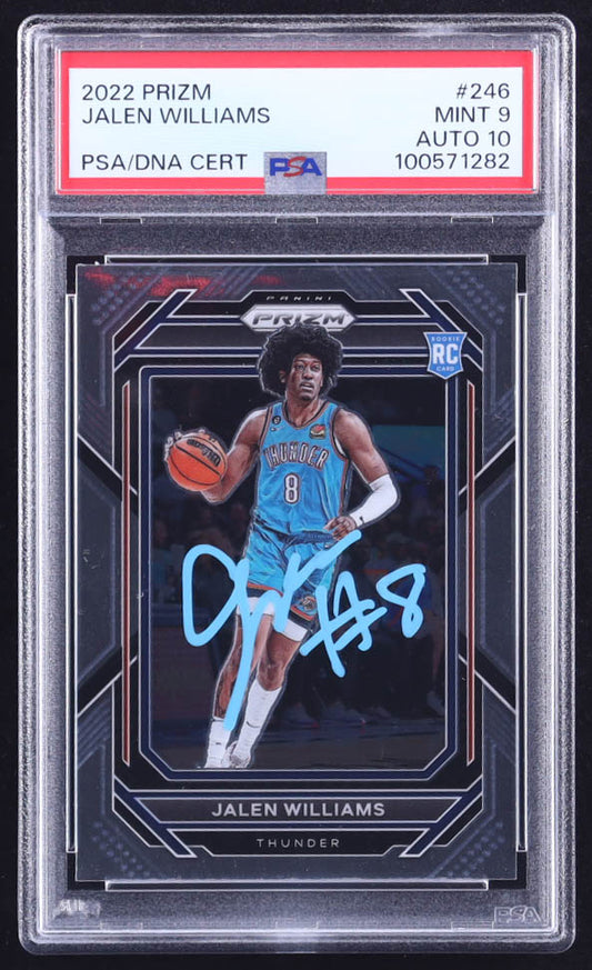 Jalen Williams Signed 2022-23 Panini Prizm #246 RC (PSA 9 | Autograph Grade 10) Rookie Card