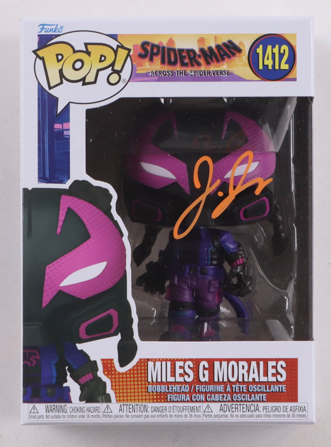 Jharrel Jerome Signed (ACOA) "Spider-Man: Across The Spider-Verse" #1412 Miles G Morales Funko Pop! Vinyl Figure - Miles G. Morales