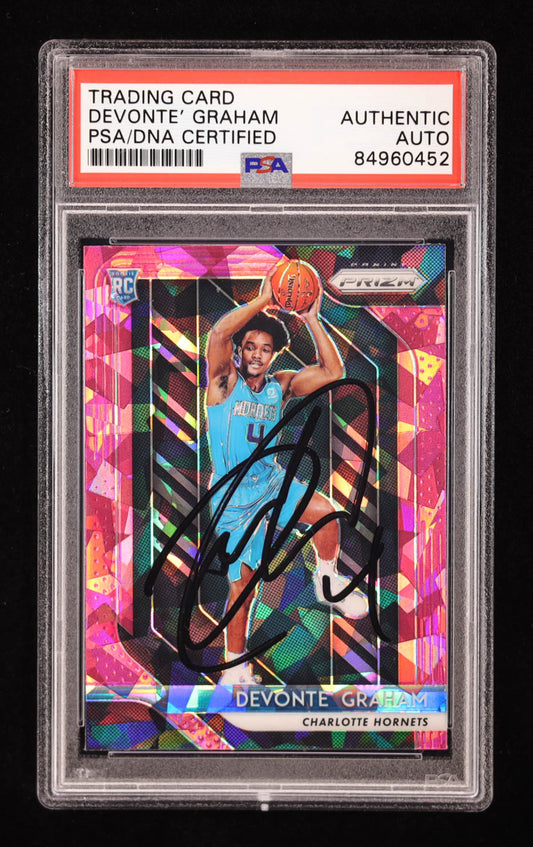 Devonte' Graham Signed 2018-19 Panini Prizm Prizms Pink Ice #288 RC (PSA) Rookie Card