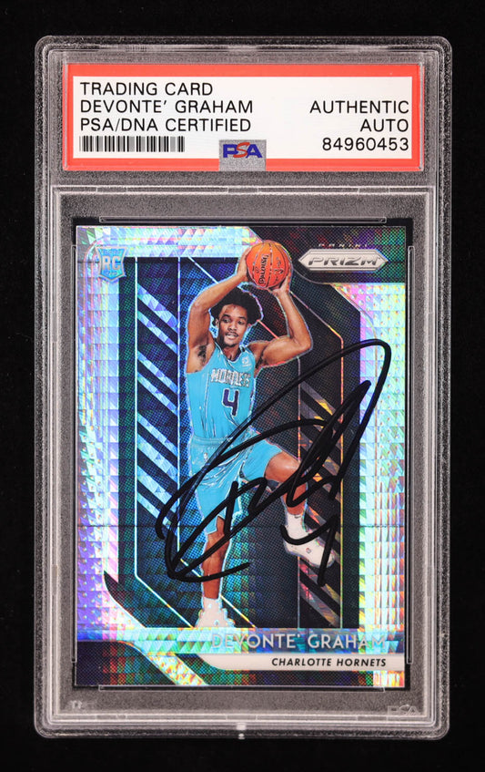 Devonte' Graham Signed 2018-19 Panini Prizm Prizms Hyper #288 RC (PSA) Rookie Card