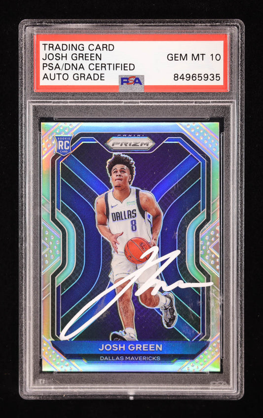 Josh Green Signed 2020-21 Panini Prizm Prizms Silver #274 RC (PSA | Auto 10) Rookie Card