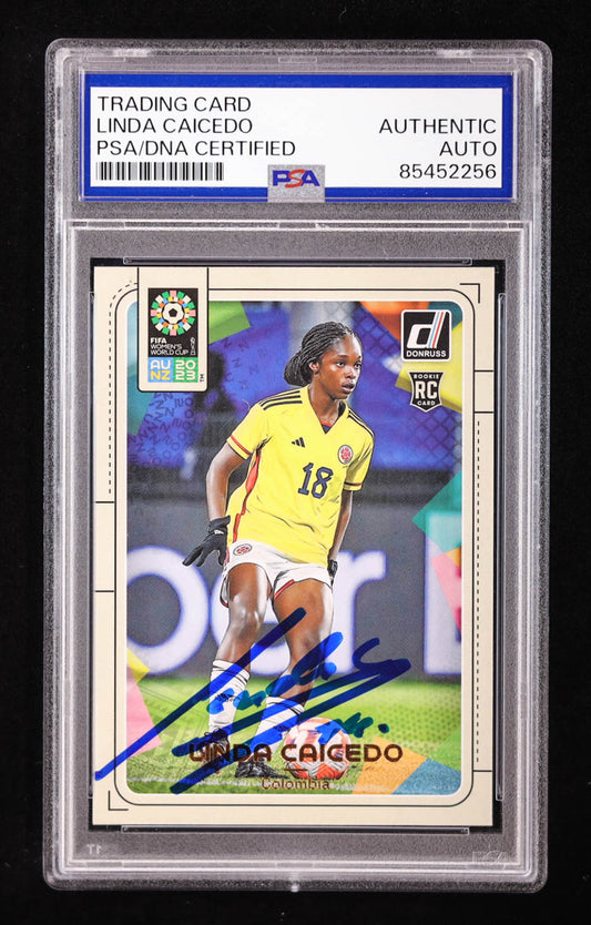 Linda Caicedo Signed 2023 Donruss Women's World Cup #35 RC (PSA) Rookie Card